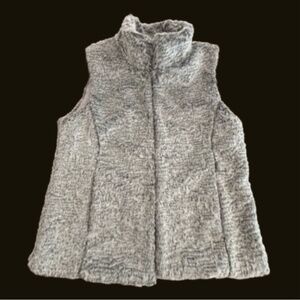 Garcia Jeans mixed grey faux fur vest hook and loop closure size M